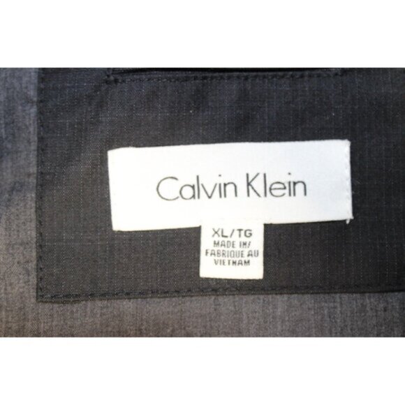 Mens Calvin Klein Casual Full Zip Bomber Jacket Coat XL Black Pockets - Picture 2 of 9